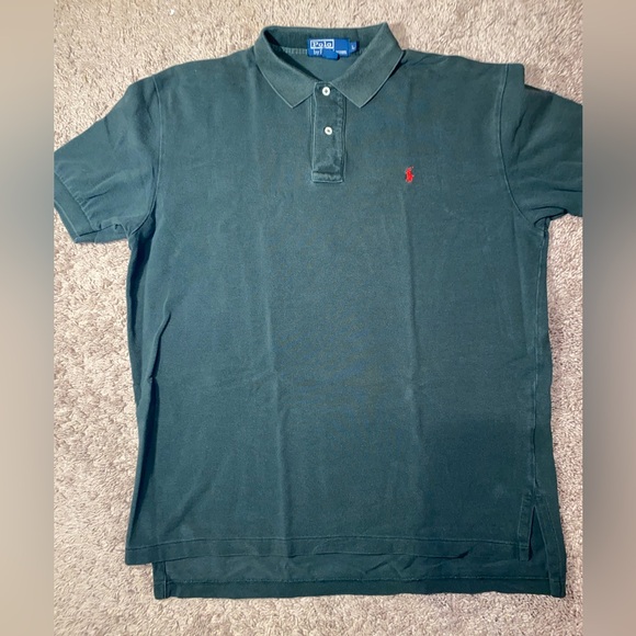 Polo Ralph Lauren Mens Size Large Green Cotton Golf Work Dress Beach Polo Shirt - Picture 3 of 10